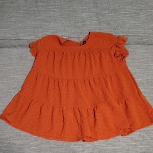 SHEIN Orange Ruffled Blouse